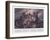 The Burning of Reims Cathedral after the Severe Bombardment by the Germans, 17-24 September 1914-Charles William Wyllie-Framed Giclee Print