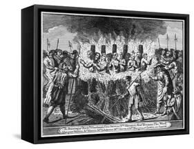 The Burning of Richard Woodman and Nine Other Protestant Martyrs, at Lewes in Sussex-null-Framed Stretched Canvas