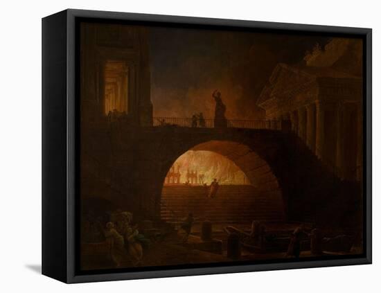 The Burning of Rome-Hubert Robert-Framed Stretched Canvas