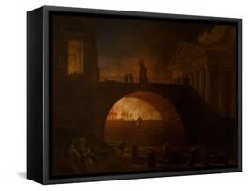 The Burning of Rome-Hubert Robert-Framed Stretched Canvas