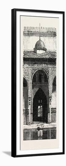 The Burning of the Alhambra at Granada: Entrance to the Hall of Ambassadors, Andalusia, Spain, 1890-null-Framed Giclee Print