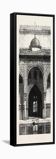 The Burning of the Alhambra at Granada: Entrance to the Hall of Ambassadors, Andalusia, Spain, 1890-null-Framed Stretched Canvas