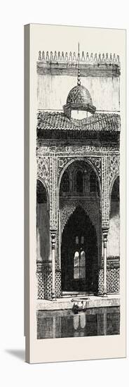 The Burning of the Alhambra at Granada: Entrance to the Hall of Ambassadors, Andalusia, Spain, 1890-null-Stretched Canvas
