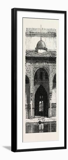 The Burning of the Alhambra at Granada: Entrance to the Hall of Ambassadors, Andalusia, Spain, 1890-null-Framed Premium Giclee Print