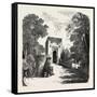 The Burning of the Alhambra at Granada: the Gate of Justice, Andalusia, Spain, 1890-null-Framed Stretched Canvas