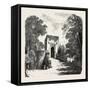 The Burning of the Alhambra at Granada: the Gate of Justice, Andalusia, Spain, 1890-null-Framed Stretched Canvas