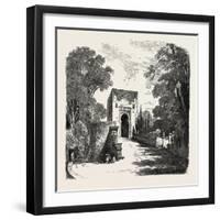 The Burning of the Alhambra at Granada: the Gate of Justice, Andalusia, Spain, 1890-null-Framed Giclee Print