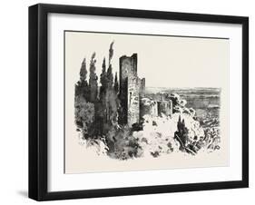 The Burning of the Alhambra at Granada: the Red Tower, Andalusia, Spain, 1890-null-Framed Giclee Print
