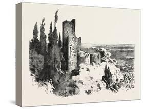 The Burning of the Alhambra at Granada: the Red Tower, Andalusia, Spain, 1890-null-Stretched Canvas