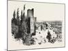 The Burning of the Alhambra at Granada: the Red Tower, Andalusia, Spain, 1890-null-Mounted Giclee Print