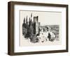 The Burning of the Alhambra at Granada: the Red Tower, Andalusia, Spain, 1890-null-Framed Giclee Print