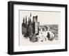 The Burning of the Alhambra at Granada: the Red Tower, Andalusia, Spain, 1890-null-Framed Giclee Print