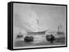 The Burning of the British Customs Schooner 'Gaspee' by American Patriots on 9th June 1772-American School-Framed Stretched Canvas