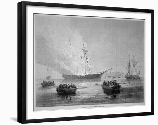 The Burning of the British Customs Schooner 'Gaspee' by American Patriots on 9th June 1772-American School-Framed Giclee Print