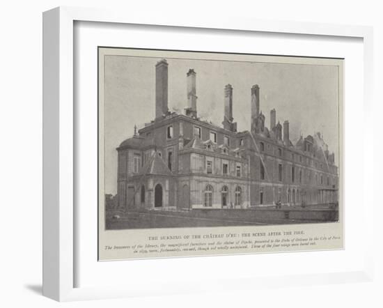 The Burning of the Chateau D'Eu, the Scene after the Fire-null-Framed Giclee Print