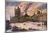 The Burning of the Cloth Hall in Ypres Belgium-Alfred Bastien-Mounted Photographic Print