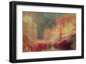 The Burning of the Houses of Parliament, 1839-J M W Turner-Framed Giclee Print