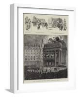 The Burning of the Opera Comique, Paris-Pierre Mejanel-Framed Giclee Print