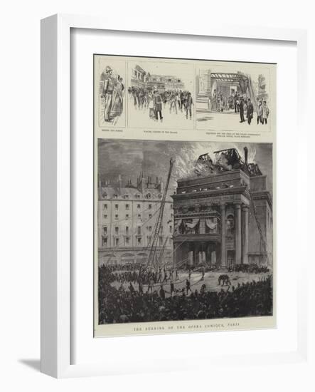 The Burning of the Opera Comique, Paris-Pierre Mejanel-Framed Giclee Print