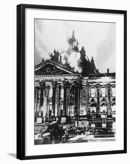 The Burning of the Reichstag in Berlin, Germany in 1933-Robert Hunt-Framed Photographic Print