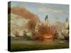 The Burning of "The Royal James" at the Battle of Sole Bank, 6th June 1672-Willem Van De, The Younger Velde-Stretched Canvas