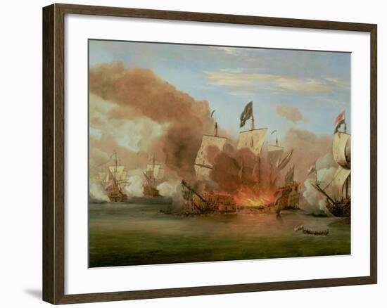 The Burning of "The Royal James" at the Battle of Sole Bank, 6th June 1672-Willem Van De, The Younger Velde-Framed Giclee Print