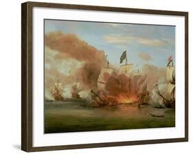 The Burning of "The Royal James" at the Battle of Sole Bank, 6th June 1672-Willem Van De, The Younger Velde-Framed Giclee Print