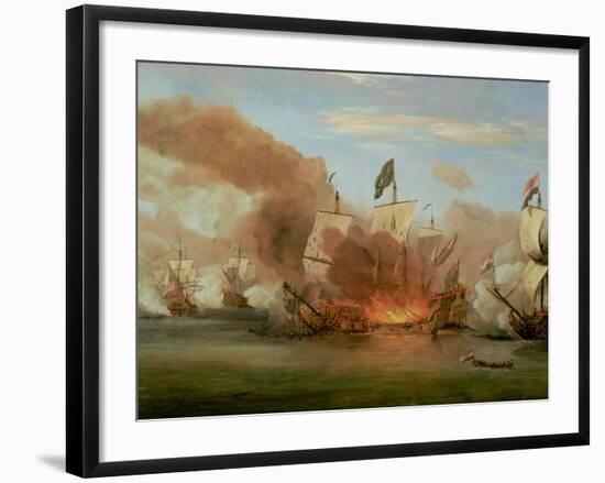 The Burning of "The Royal James" at the Battle of Sole Bank, 6th June 1672-Willem Van De, The Younger Velde-Framed Giclee Print