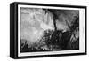 The Burning of the Spanish Frigate San Pedro Alcantara, in 1815, off the Coast of Venezuela.-null-Framed Stretched Canvas