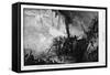 The Burning of the Spanish Frigate San Pedro Alcantara, in 1815, off the Coast of Venezuela.-null-Framed Stretched Canvas