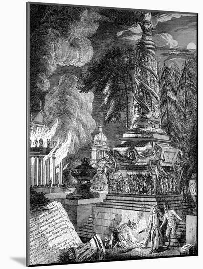 The Burning of the Temple at Ephesus, 1753-Paul Sandby-Mounted Giclee Print