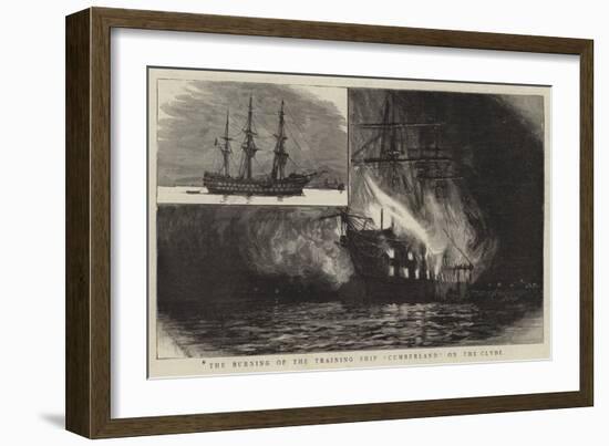 The Burning of the Training Ship Cumberland on the Clyde-Charles William Wyllie-Framed Giclee Print