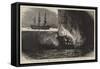 The Burning of the Training Ship Cumberland on the Clyde-Charles William Wyllie-Framed Stretched Canvas