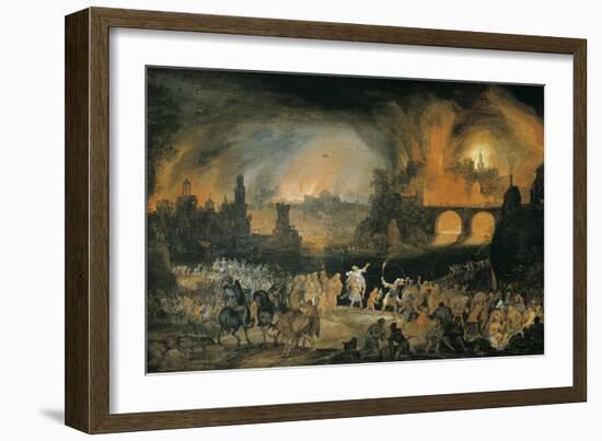 The Burning of Troy (Der Brand Trojas)-Pieter Schoubroeck-Framed Art Print