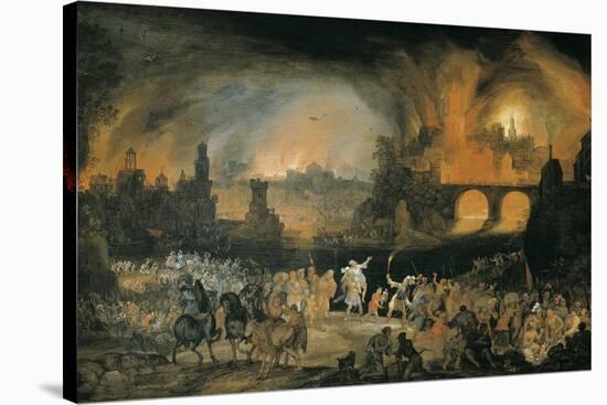 The Burning of Troy (Der Brand Trojas)-Pieter Schoubroeck-Stretched Canvas