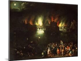 The Burning of Troy-Jan Brueghel the Elder-Mounted Giclee Print