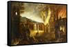 The Burning of Troy-Lucas van Valkenborch (Follower of)-Framed Stretched Canvas