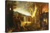 The Burning of Troy-Lucas van Valkenborch (Follower of)-Stretched Canvas