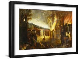 The Burning of Troy-Lucas van Valkenborch (Follower of)-Framed Giclee Print