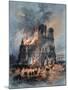 The Burning Reims Cathedral-Gustave Fraipont-Mounted Giclee Print