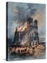 The Burning Reims Cathedral-Gustave Fraipont-Stretched Canvas