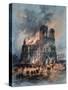 The Burning Reims Cathedral-Gustave Fraipont-Stretched Canvas