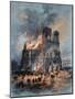 The Burning Reims Cathedral-Gustave Fraipont-Mounted Giclee Print