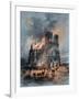 The Burning Reims Cathedral-Gustave Fraipont-Framed Giclee Print