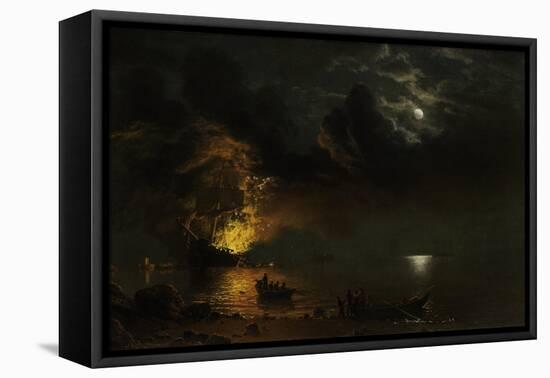The Burning Ship, 1869-Albert Bierstadt-Framed Stretched Canvas