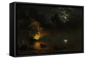 The Burning Ship, 1869-Albert Bierstadt-Framed Stretched Canvas