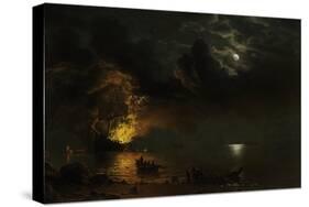 The Burning Ship, 1869-Albert Bierstadt-Stretched Canvas