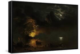 The Burning Ship, 1869-Albert Bierstadt-Framed Stretched Canvas