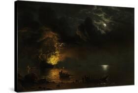 The Burning Ship, 1869-Albert Bierstadt-Stretched Canvas