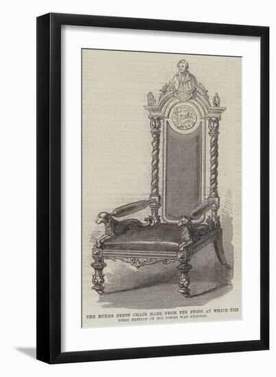 The Burns Press Chair Made from the Press at Which the First Edition of His Poems Was Printed-null-Framed Giclee Print